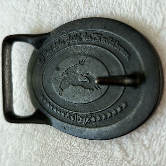 Tech Ether Guild Belt Buckle 1975 Bald Eagle Brass Vintage - Picture 6 of 9